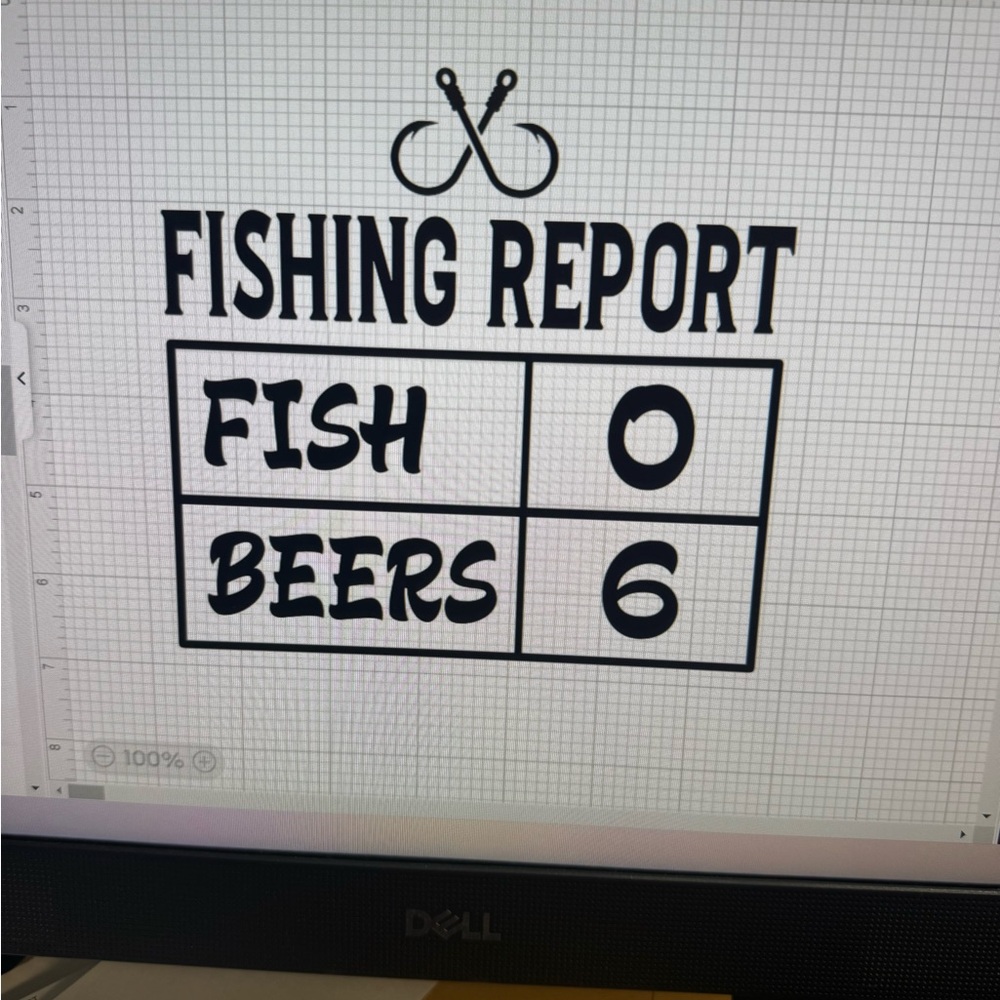 Fishing Report Sign - Black car decal 6”
